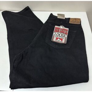 Vtg Ben Davis Loose Black Denim Baggy Skate Jeans Men 40 X 30 Made USA NEW NOS